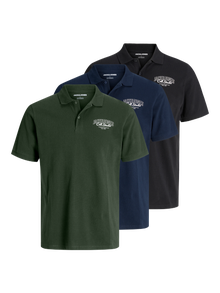 Jack & Jones 3-pack Spread collar Polo -Black - 12287673