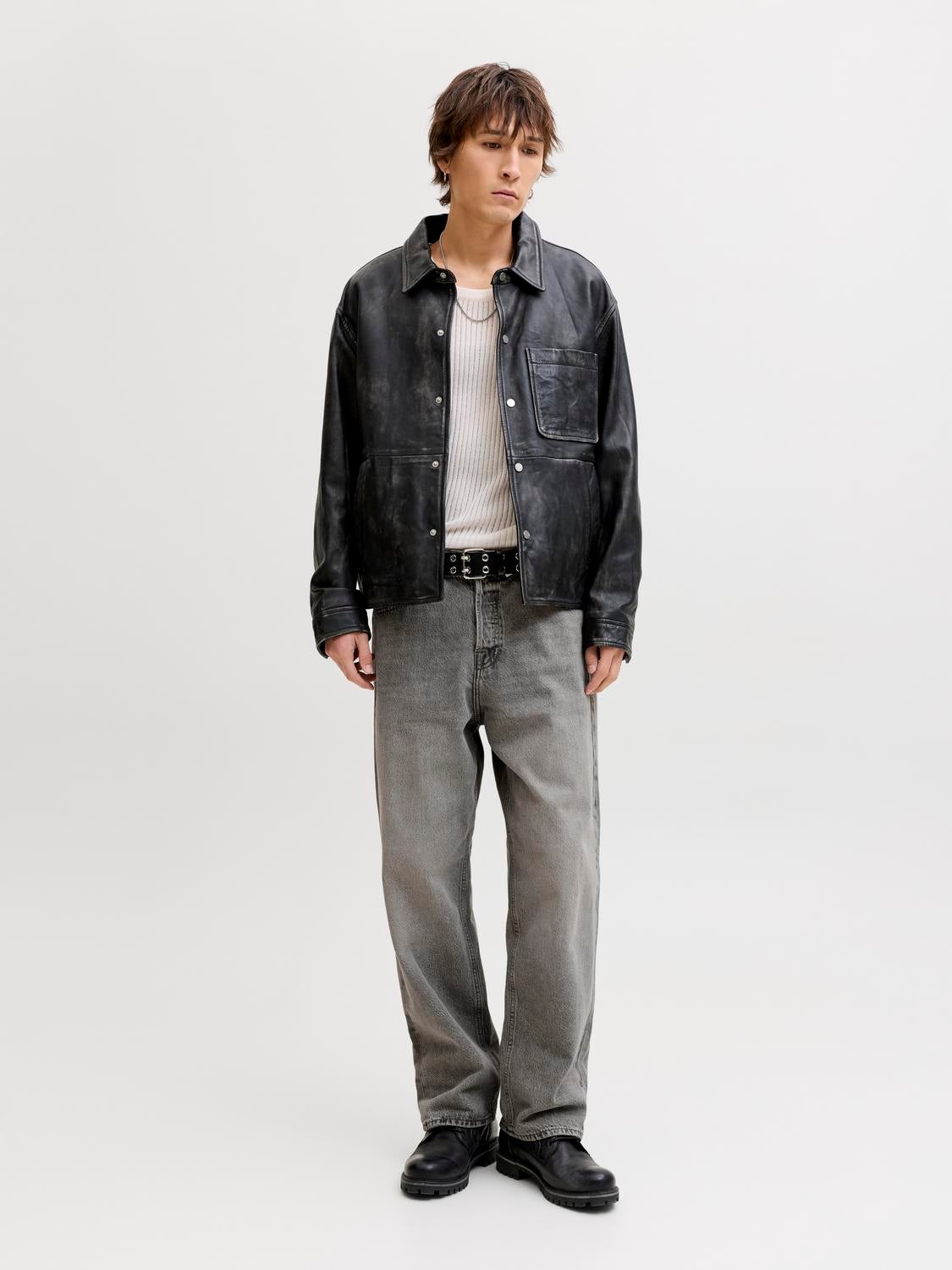 JJIALEX JJORIGINAL NS 336 BF Baggy Fit Jeans | Dunkelgrau | Jack