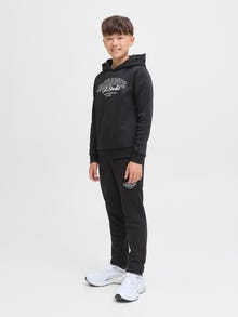 Jack & Jones Regular Fit Hoodie Junior Ribbed cuffs Set in sleeves Sweatshirt -Black - 12287777