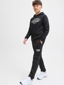 Jack & Jones Regular Fit Hoodie Junior Ribbed cuffs Set in sleeves Sweatshirt -Black - 12287777