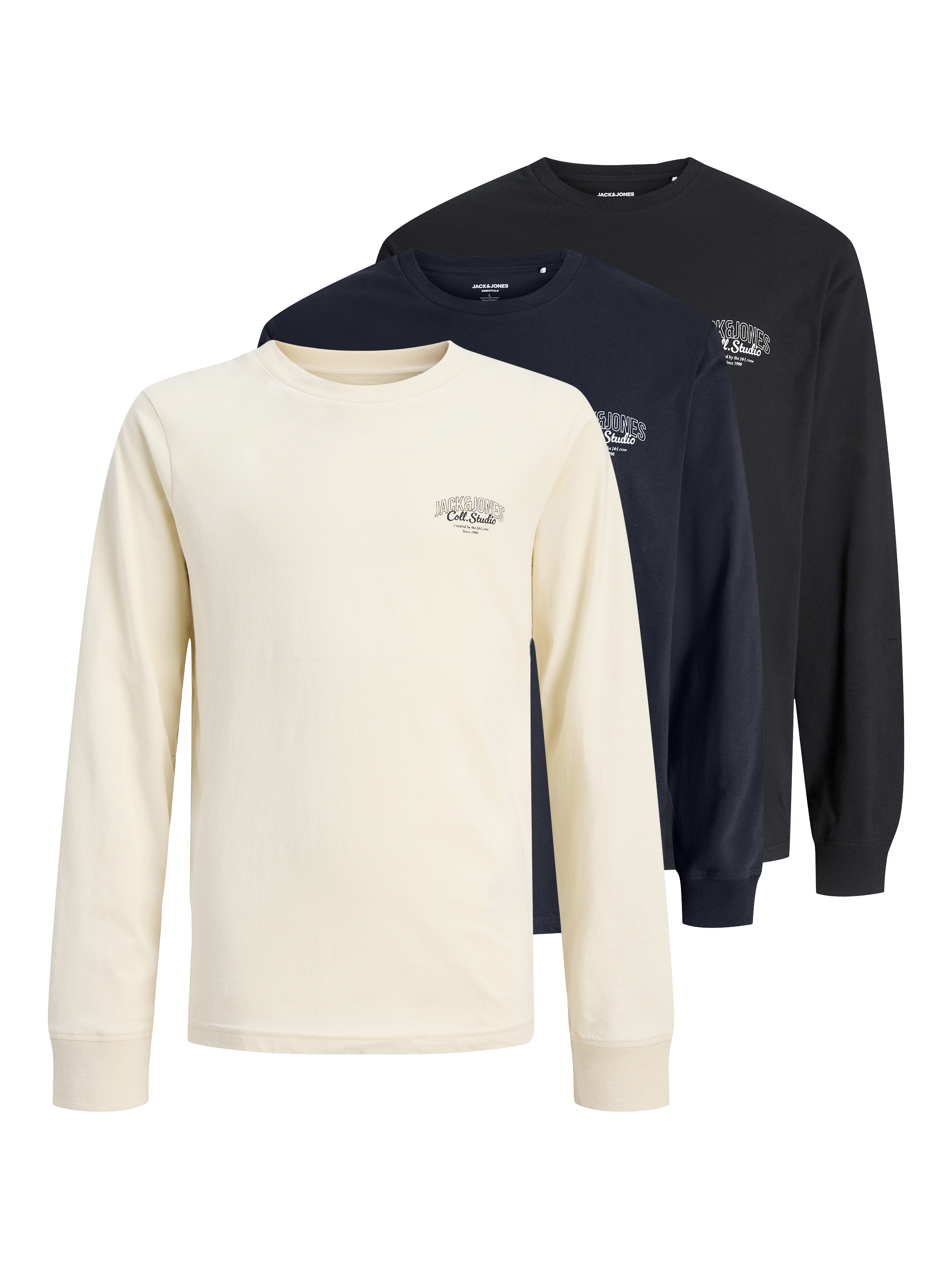 Thumbnail - 3er-pack Logo Langarm-t-shirt Junior