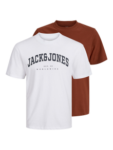 Jack & Jones 2-pak Logotip Majica MINI -Burnt Henna - 12287808