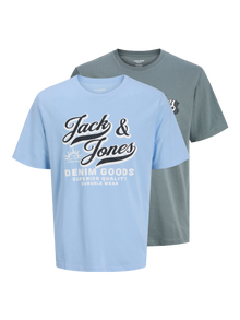 Jack & Jones Pack de 2 T-shirt Logo Junior -Chambray Blue - 12287811