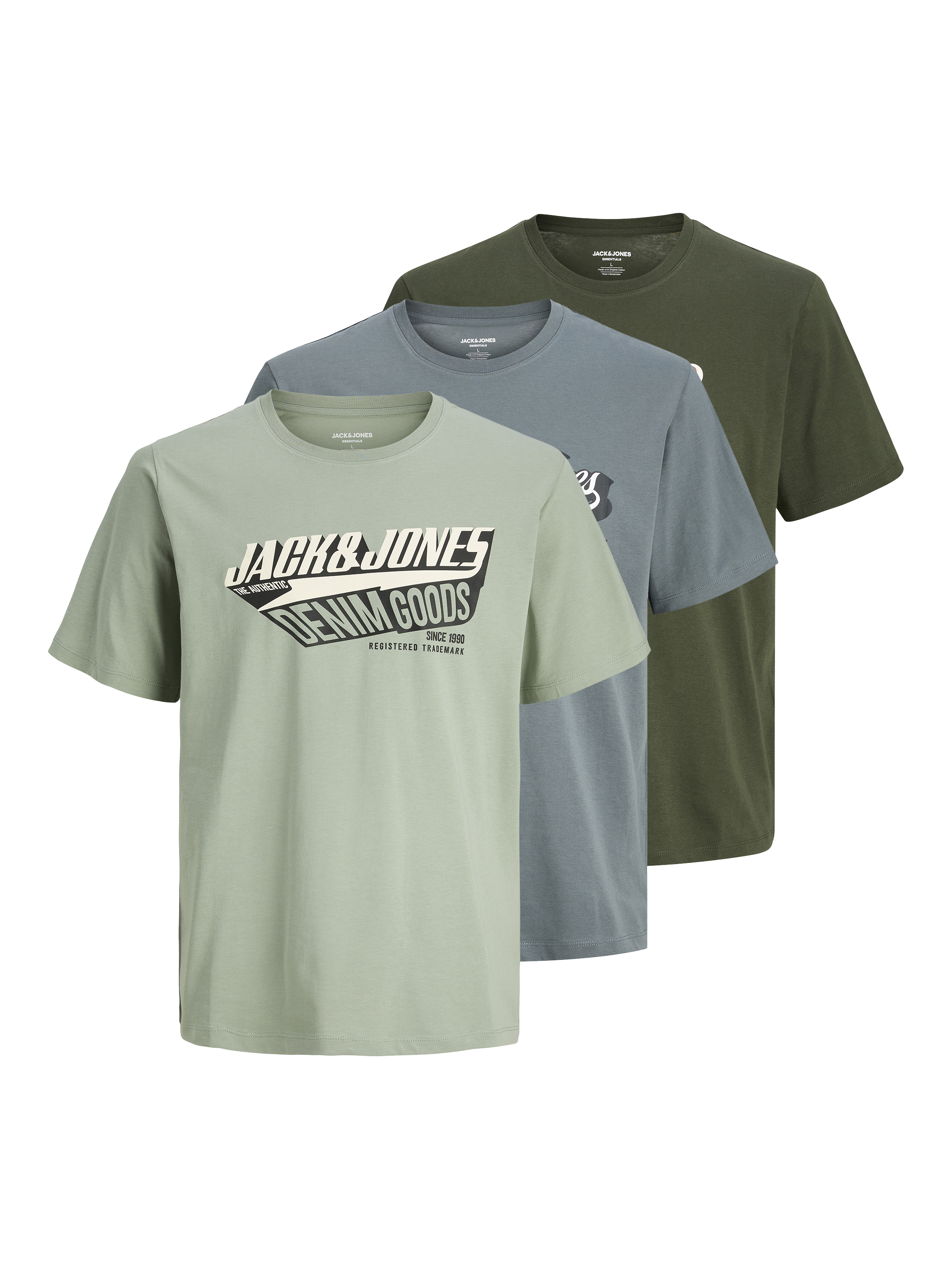 Thumbnail - Plus Size 3er-pack Logo T-shirt