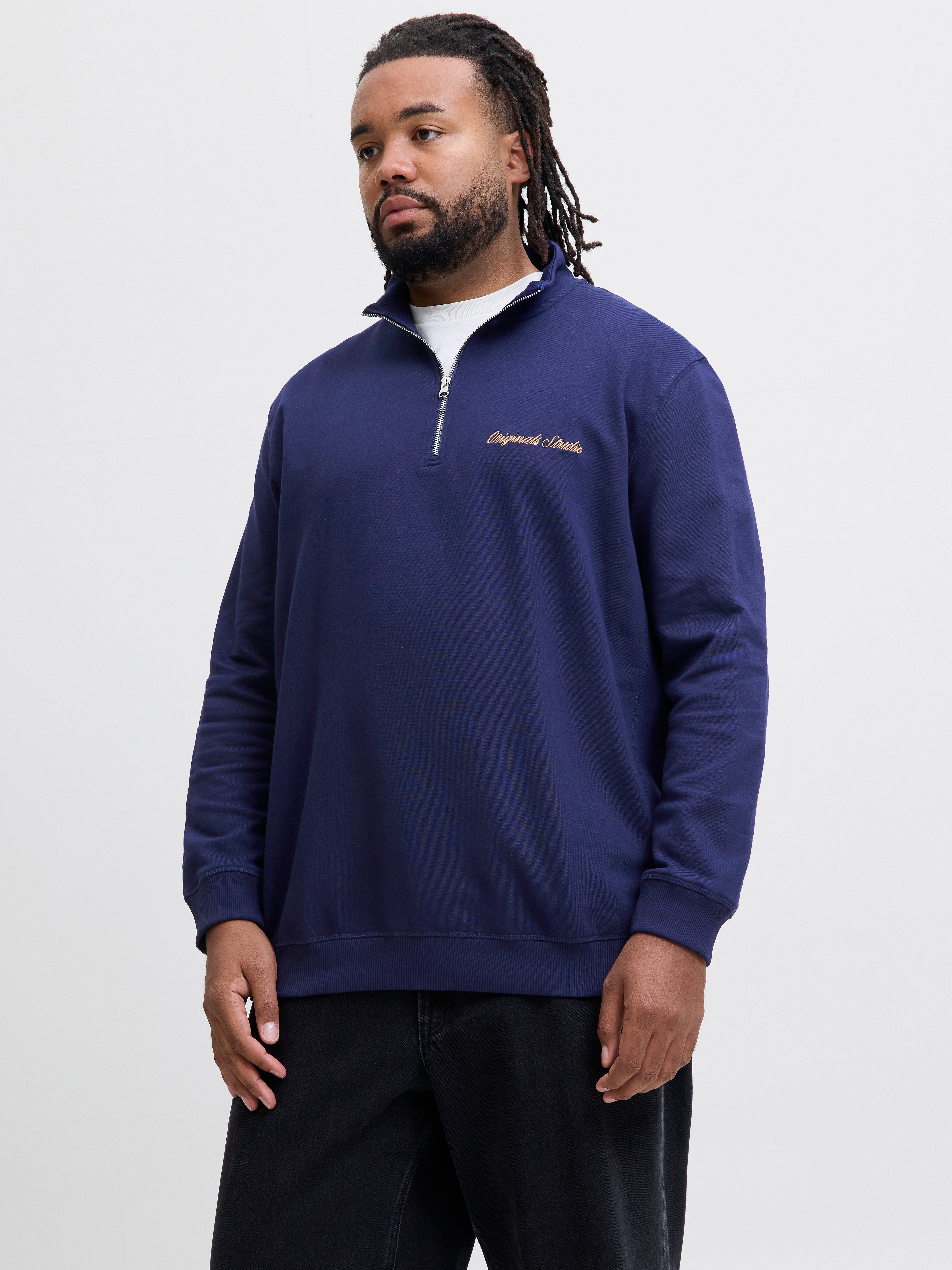 Plus Size Sweatshirt Mit Stehkragen