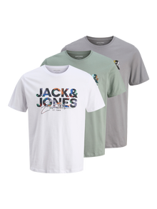 Jack & Jones Paquete de 3 Camiseta -Iceberg Green - 12288303