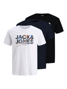 Jack & Jones Paquete de 3 Camiseta -White - 12288303