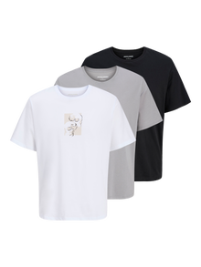 Jack & Jones Paquete de 3 Camiseta -Ultimate Grey - 12288316