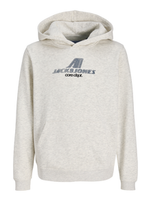Jack & Jones Φούτερ με κουκούλα Junior -White Melange - 12288727