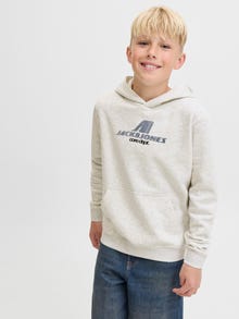 Jack & Jones Hoodie Junior -White Melange - 12288727