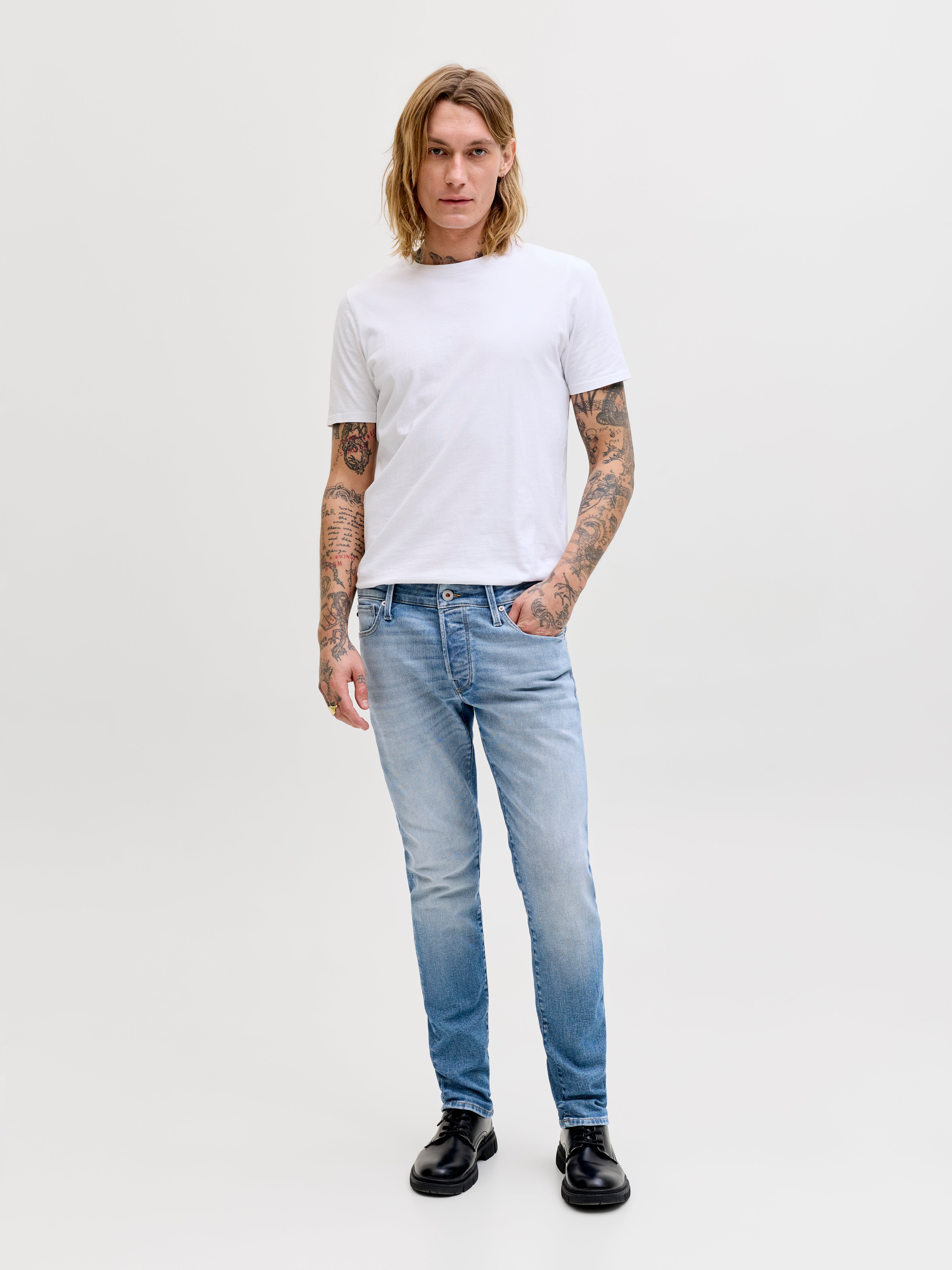 JJIGLENN JJICON JOS 157 NOOS Slim fit jeans | Medium Blue | Jack