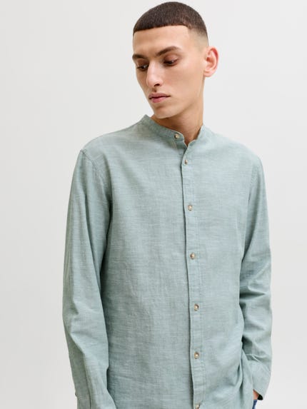 PJ PAUL JONES Camicia casual da uomo, non si stira, estiva, da spiaggia, con polsini a contrasto scozzese, bianco, L PJ PAUL JONES Camicia casual da uomo, non si stira, estiva, da spiaggia, con polsini a contrasto scozzese, bianco, L
