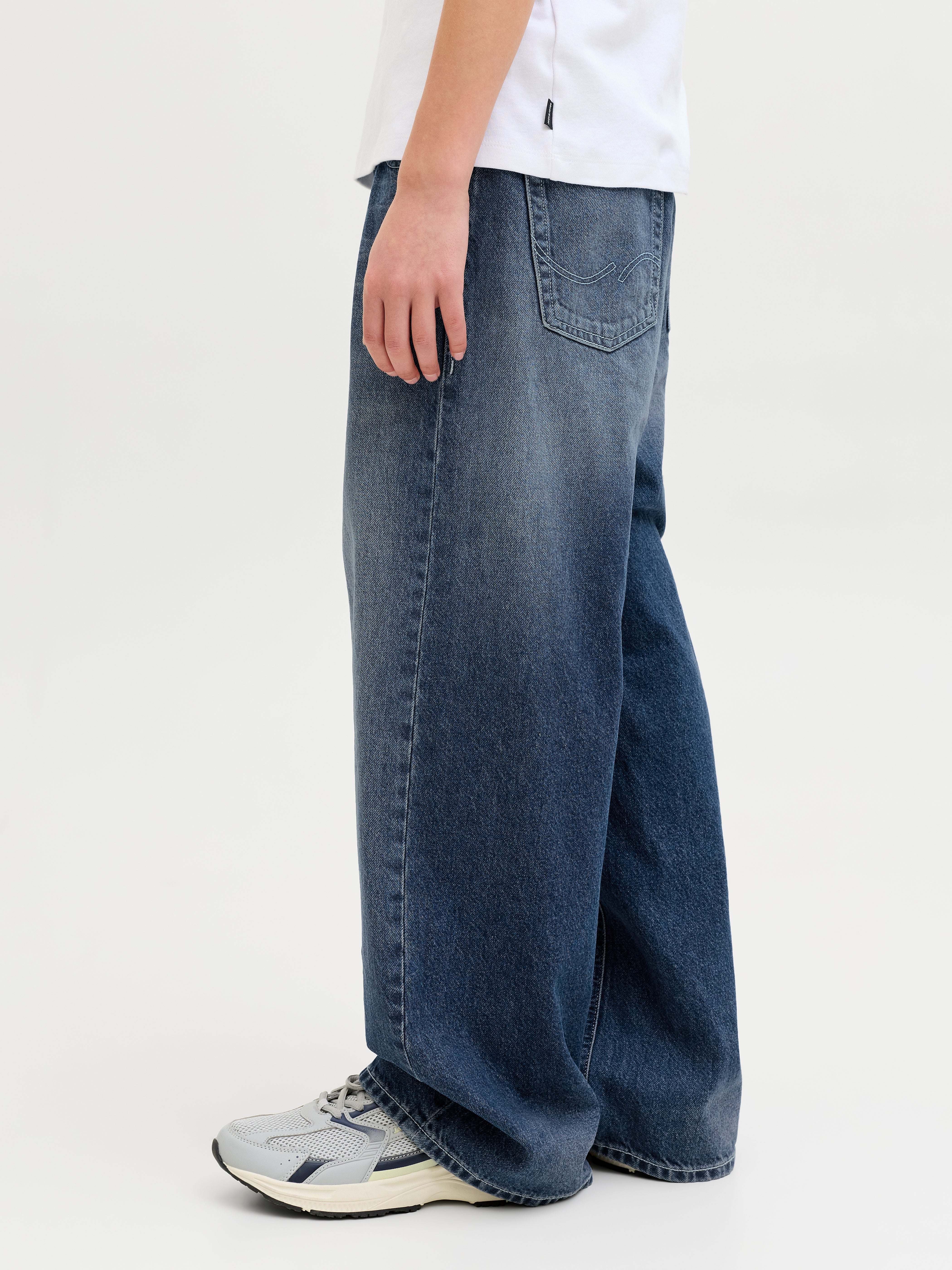 JACK&JONES JUNIOR JJICLARK Jjoriginal AM 384 SN Jnr - Jeans Bambino, Blu Denim, Taglio Dritto, 98% Cotone Organico
