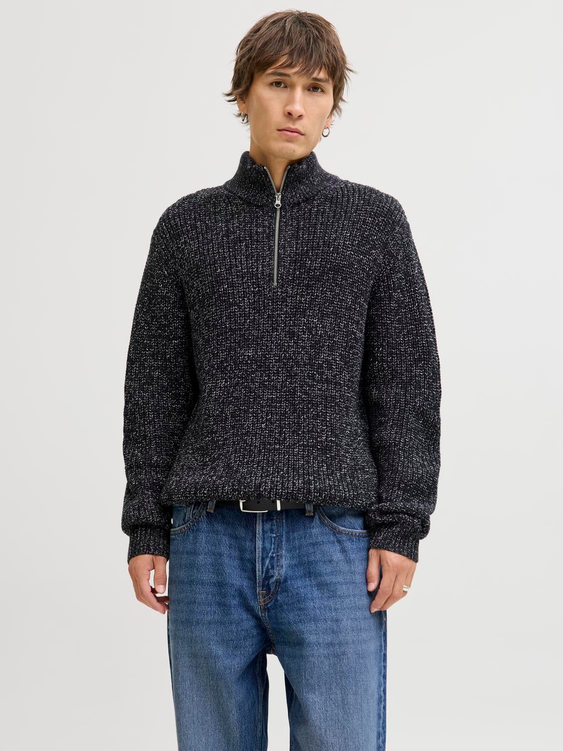 Sweatshirt Mit Halbem Reißverschluss