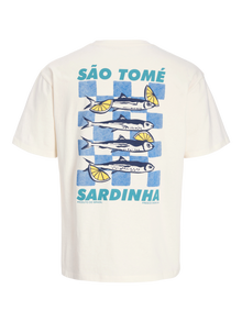 Jack & Jones T-shirt Col ras du cou -Egret - 12291090