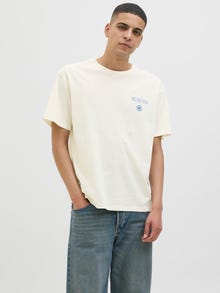 Jack & Jones T-shirt Col ras du cou -Egret - 12291098