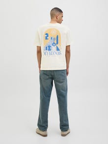 Jack & Jones T-shirt Col ras du cou -Egret - 12291098