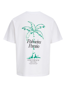 Jack & Jones T-shirt Col ras du cou -White - 12291109