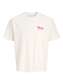 Jack & Jones Rundhalsausschnitt T-shirt -Egret - 12291115