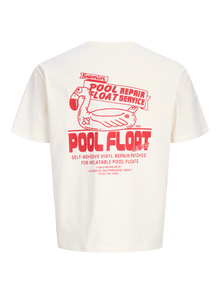 Jack & Jones Rundhalsausschnitt T-shirt -Egret - 12291115