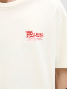 Jack & Jones Rundhalsausschnitt T-shirt -Egret - 12291115
