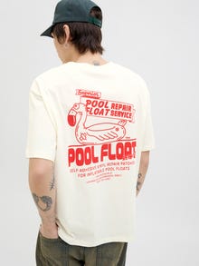 Jack & Jones Rundhalsausschnitt T-shirt -Egret - 12291115