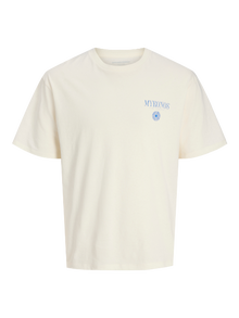Jack & Jones T-shirts Relaxed Fit Col ras du cou Plus -Egret - 12291627