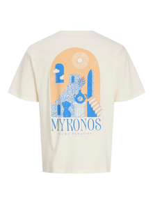 Jack & Jones T-shirts Relaxed Fit Col ras du cou Plus -Egret - 12291627