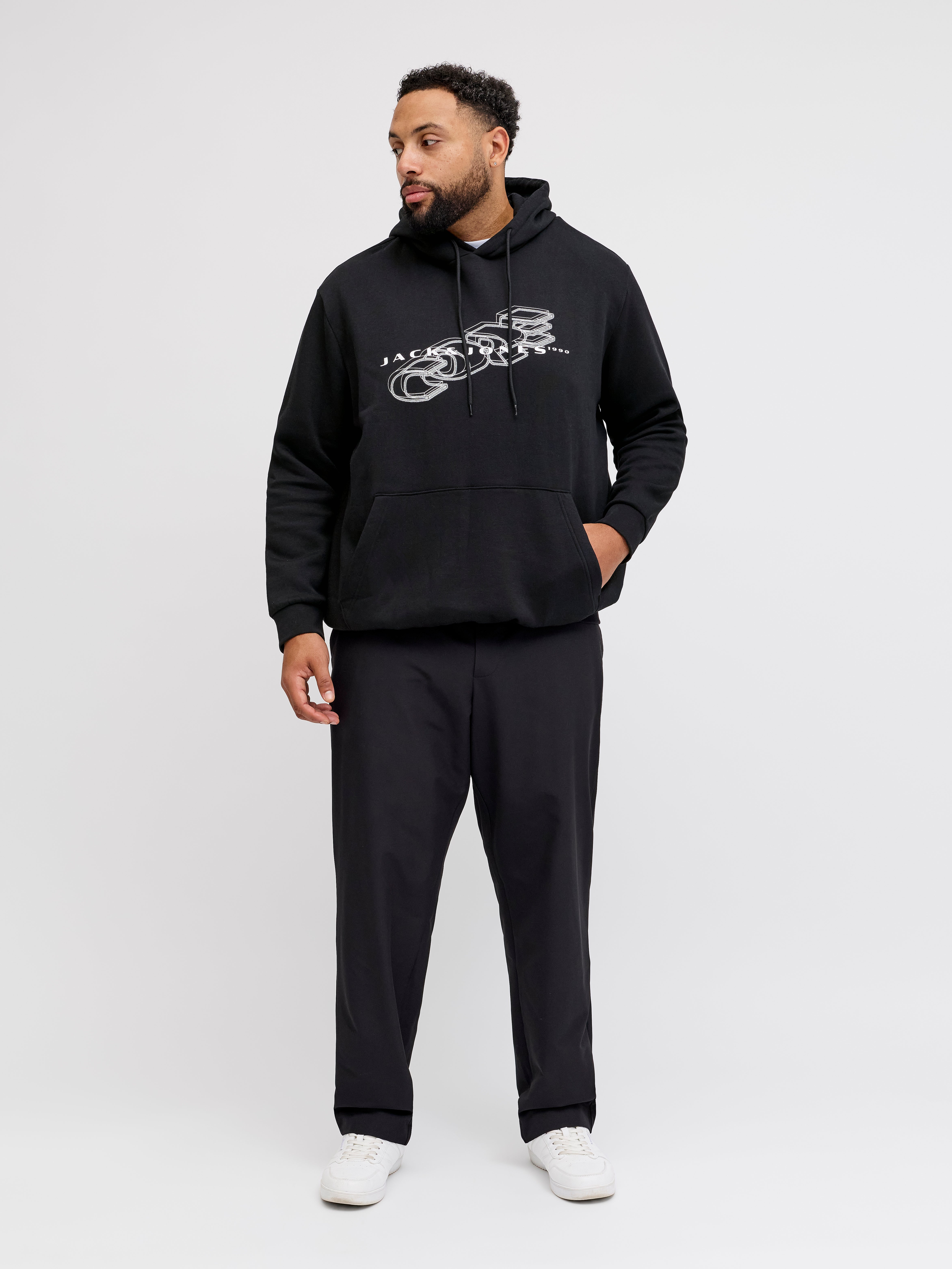 Plus Size Hoodie | Black | Jack & Jones®