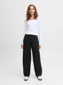 JJXX Kõrge vöökoha ja avara lõikega Keskmine vöökoht Teksad -Black Denim - 12292389