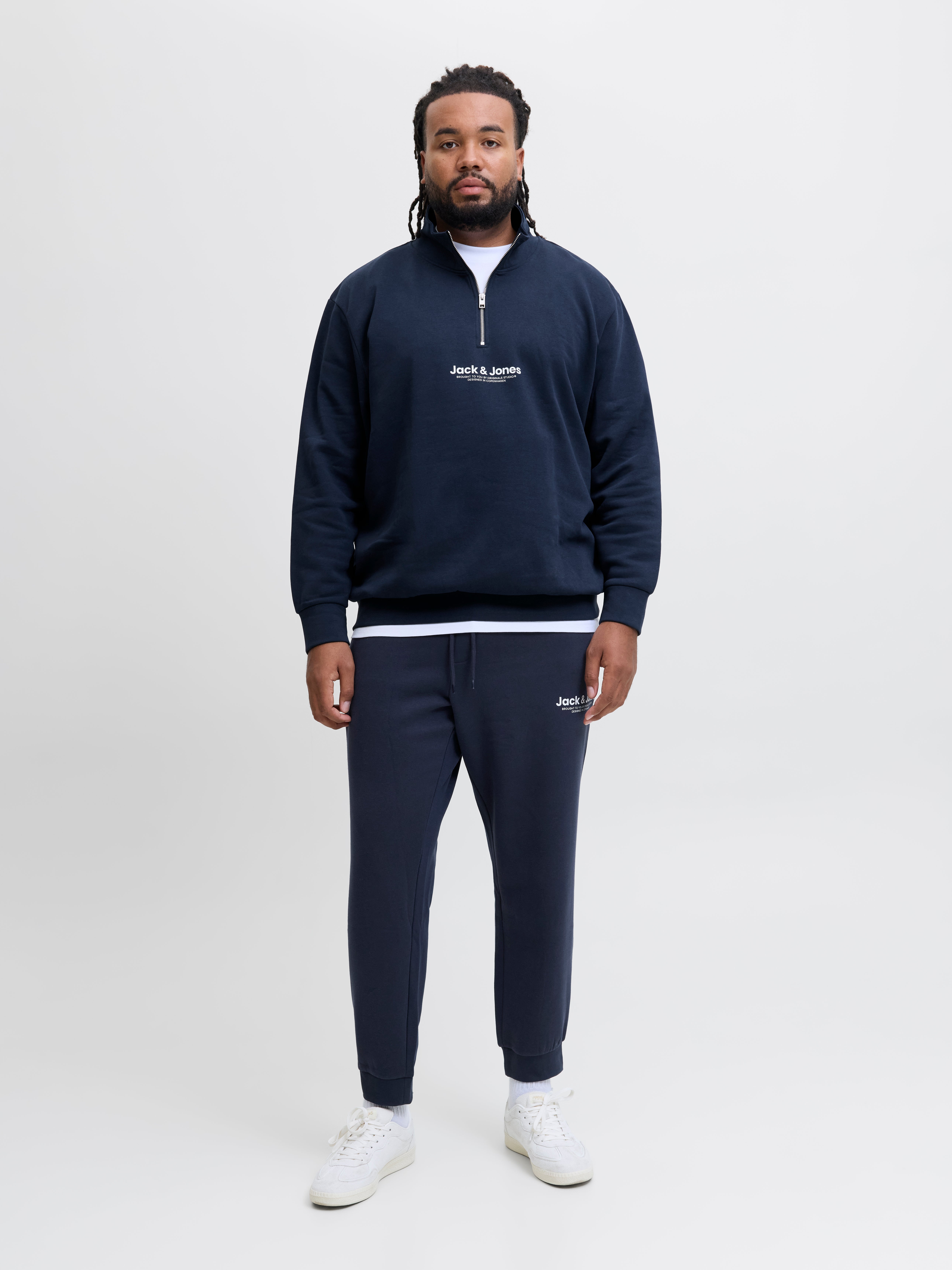 Plus Size Sweatshirt Mit Halbem Reißverschluss