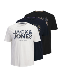 Jack & Jones Plus Size 3er-pack T-shirt -Black - 12295517