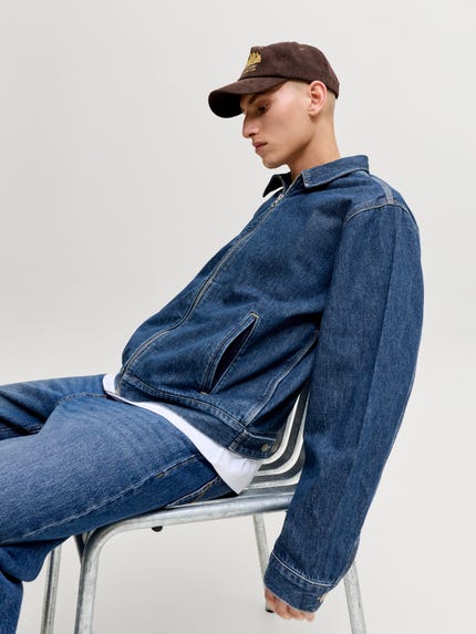 Giubbotto Di Jeans Uomo – Giacca Denim Mezza Stagione In Cotone, Bottoni E Tasche