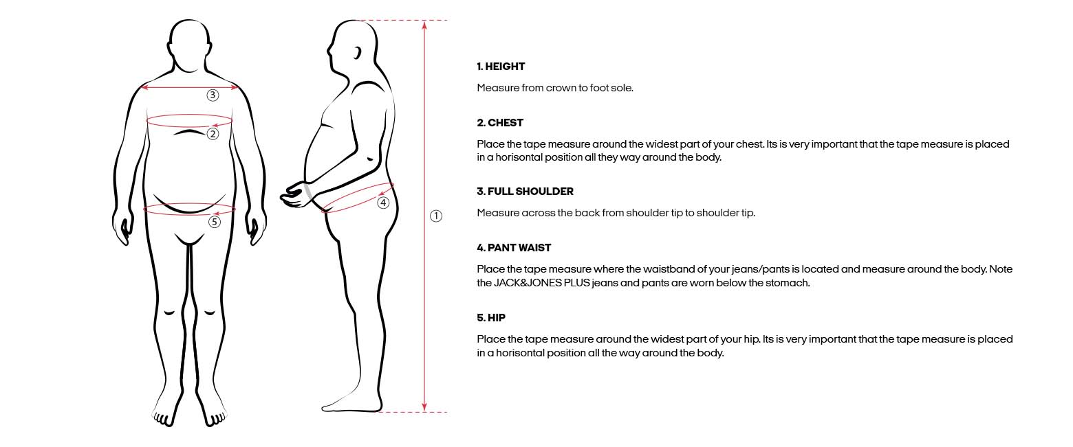 Size Guide JACK JONES PLUS SIZE