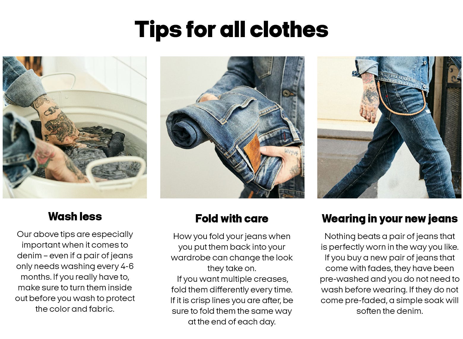 دليل العناية | جاك آند جونز