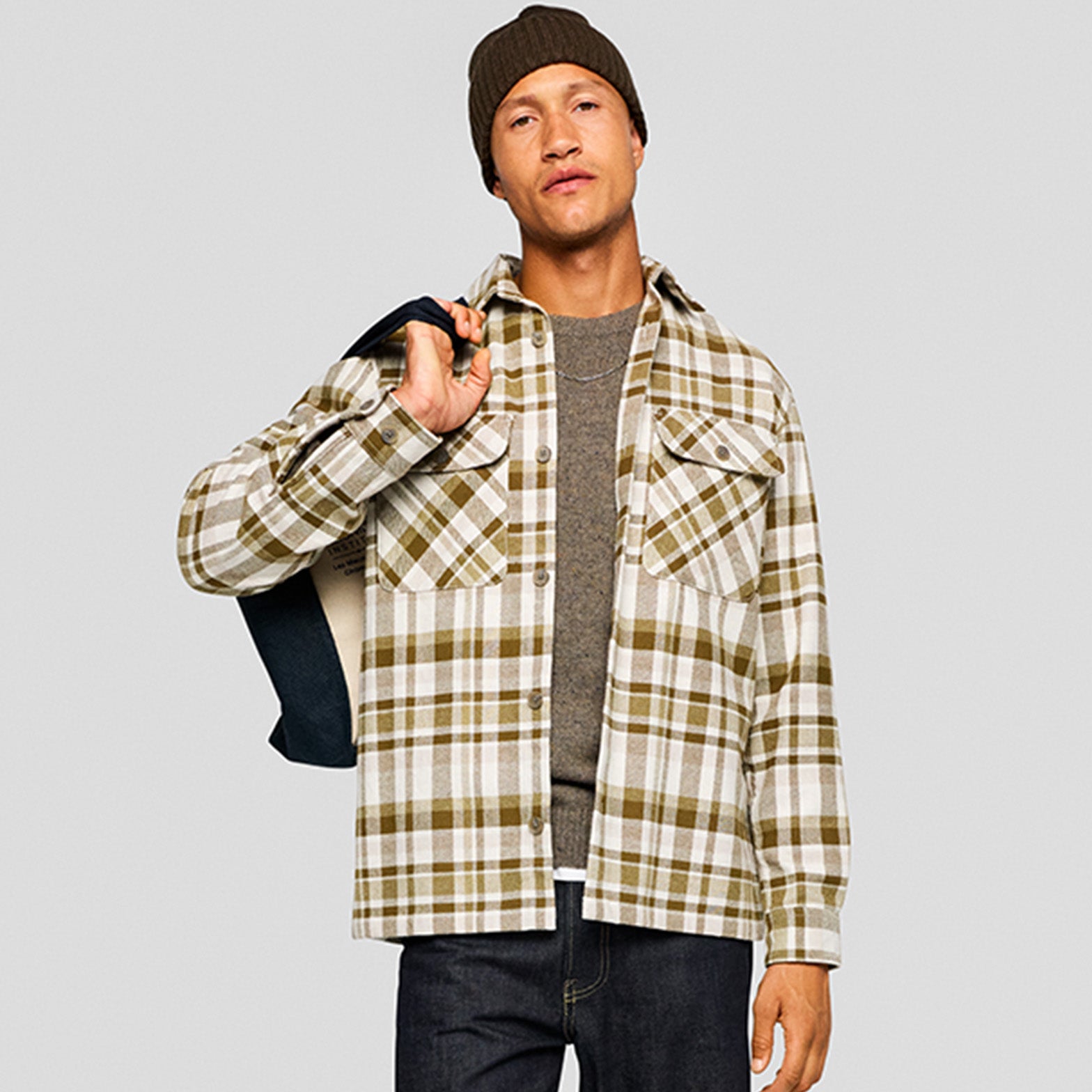 新品★春物 新作 メンズ*Jack-Jones*casual カラフル マルチ Rainbowボーダー 長袖シャツ 白/M 春シャツ 紳士 レターパック360発送可能 送料無料 ジャック アンド ジョーンズ メンズ カジュアルパンツ